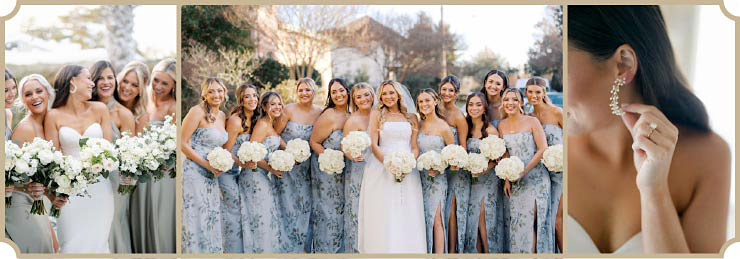 Wedding images with brides and bridesmaids